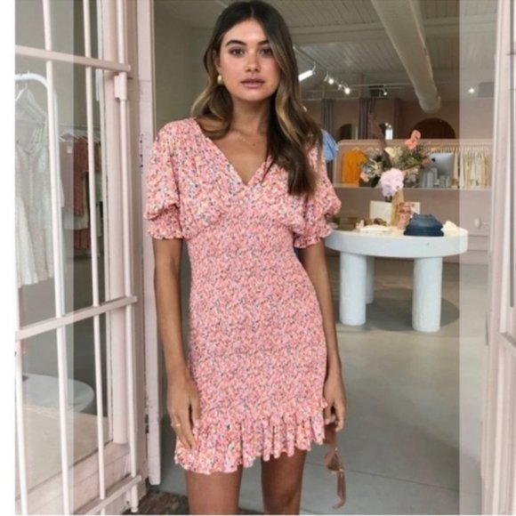 FAITHFULL The Brand Margherita ruffle Mini Dress Size 6 - Picture 8 of 14